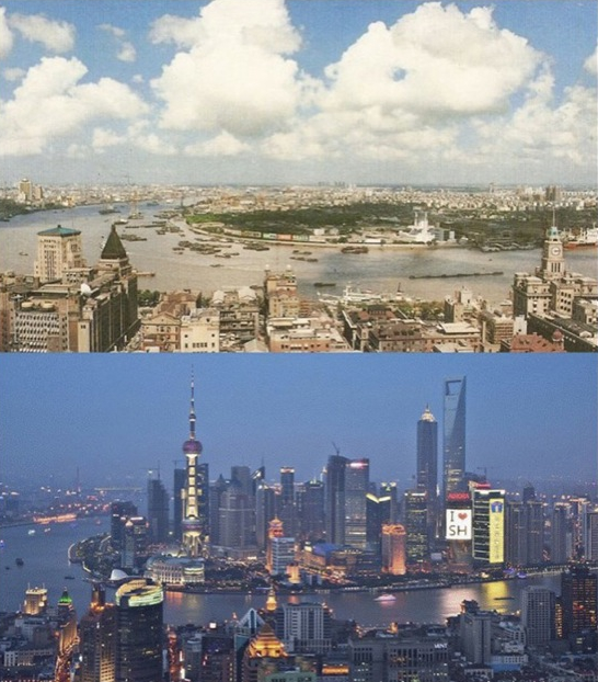 世界主要城市半個(gè)世紀(jì)變化對(duì)比,上海深圳認(rèn)不出了